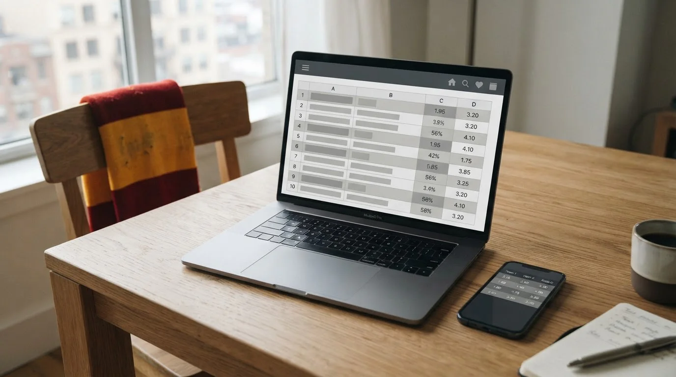 Süper-Lig-Wettanbieter in Deutschland: Laptop zeigt Wettquoten und Tabellenvergleich
