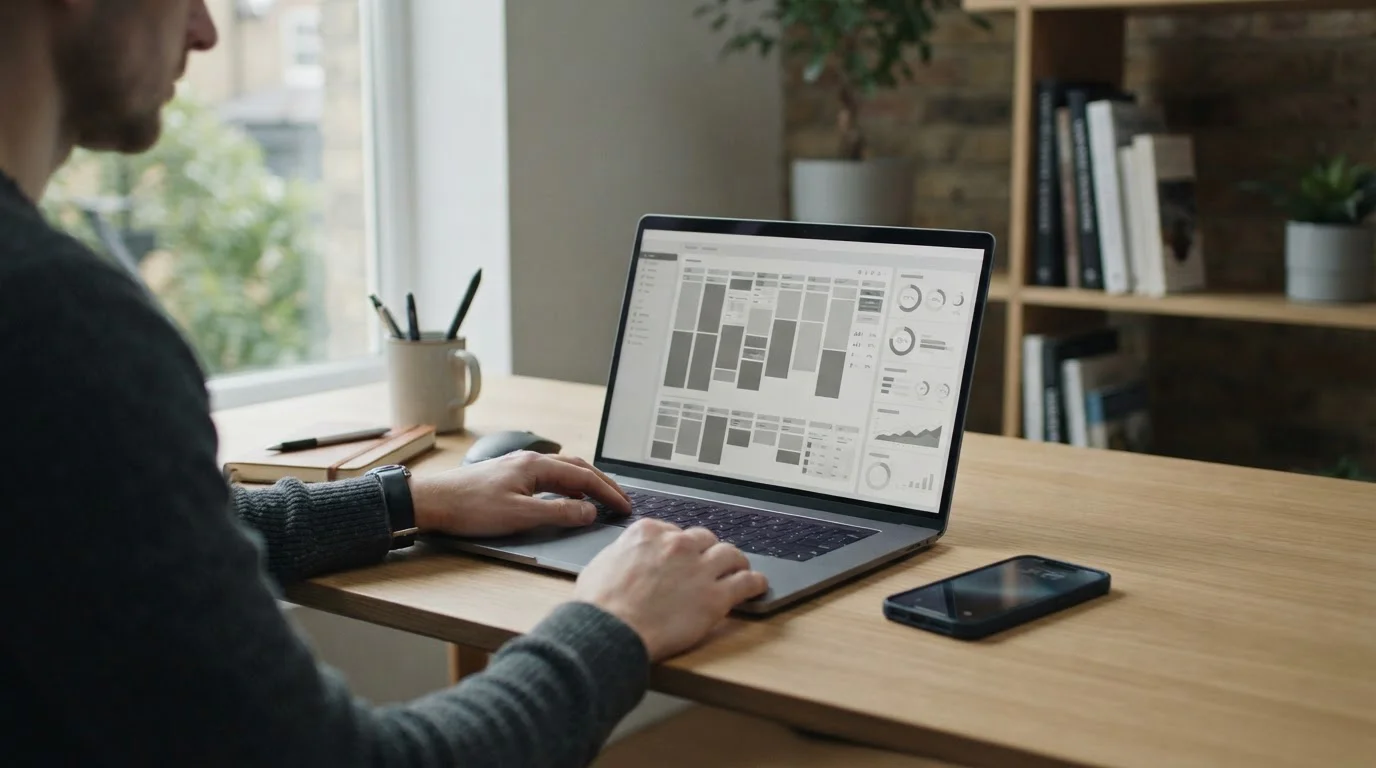 Laptop mit neutralem Interface für Recherche zu Wettanbietern ohne sofortige Verifizierung