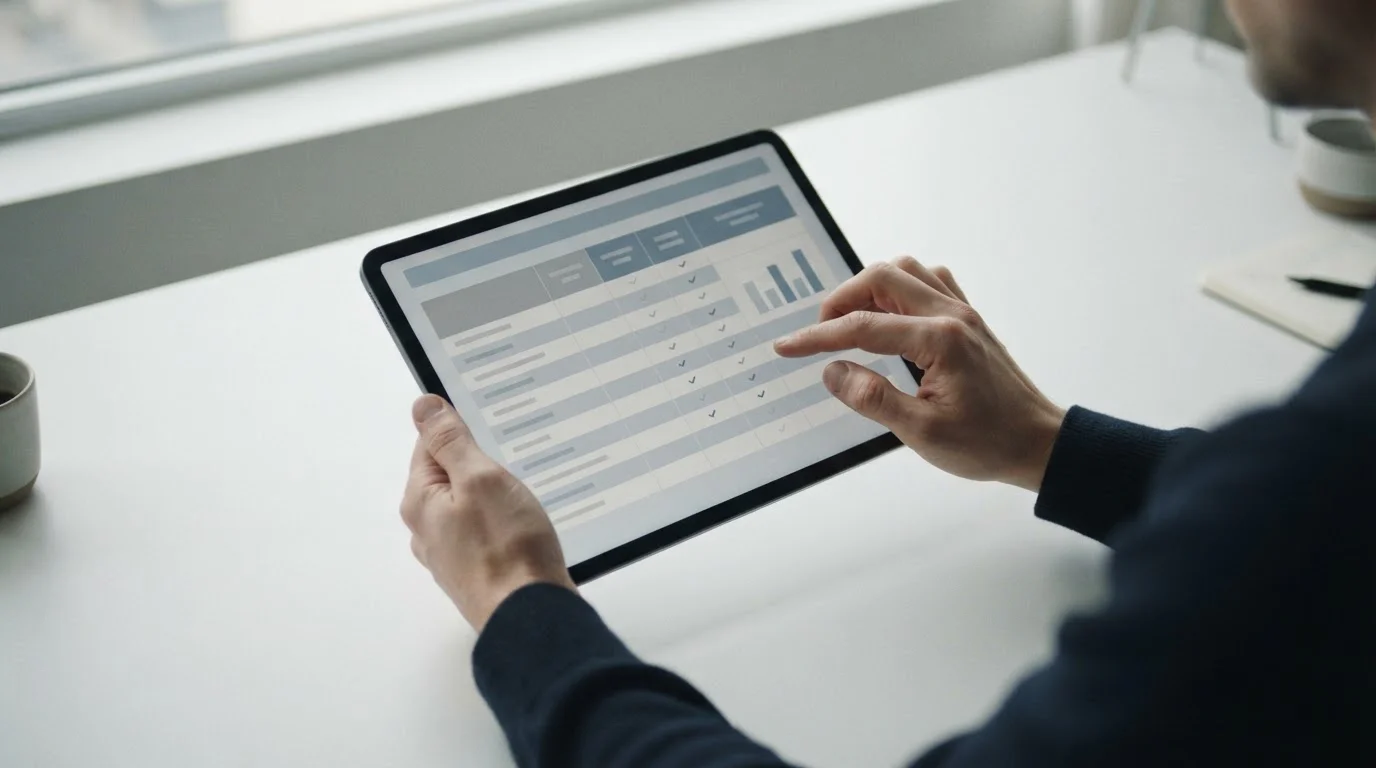 Neutraler Vergleich verschiedener Wettanbieter-Optionen auf Tablet-Bildschirm