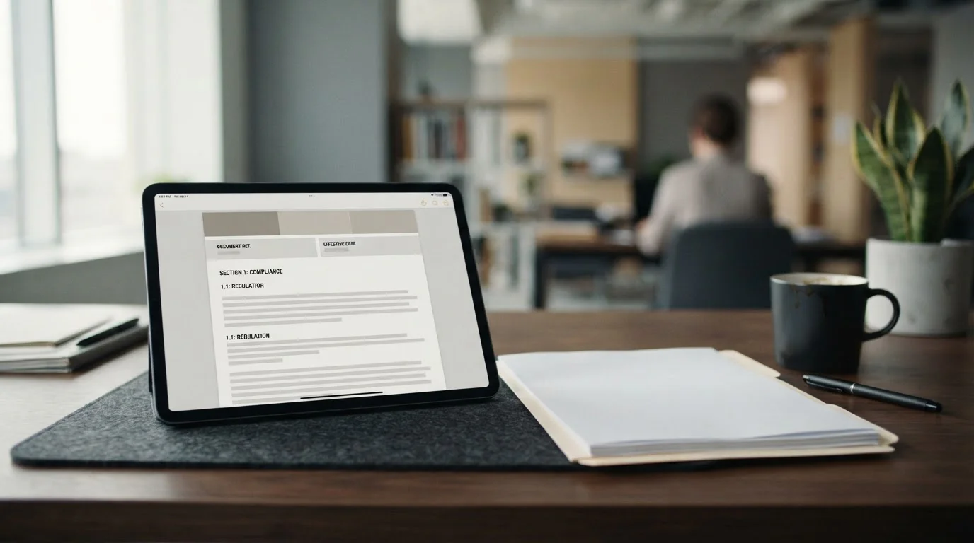 Offizielle Dokumente und Tablet mit Informationen zur GGL-Lizenzierung