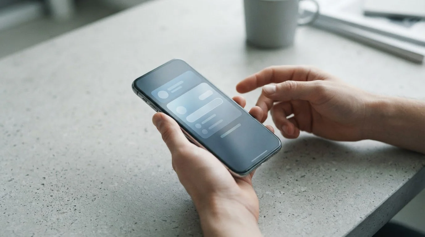 Smartphone mit digitaler Zahlungsschnittstelle auf neutralem Hintergrund
